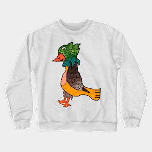 pixel weird lizard head bird Crewneck Sweatshirt